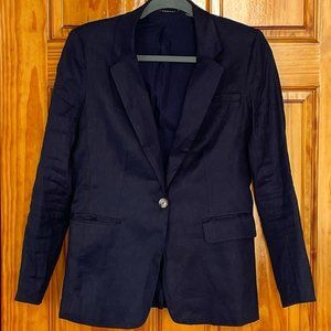 Tahari navy linen jacket